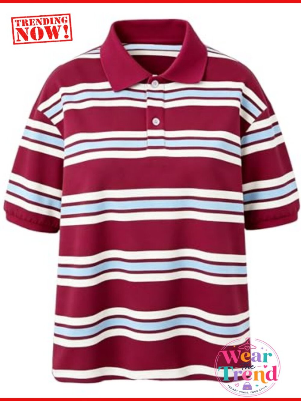 Cropped Polo Shirt Button Up Y2K 90s Preppy Summer Top